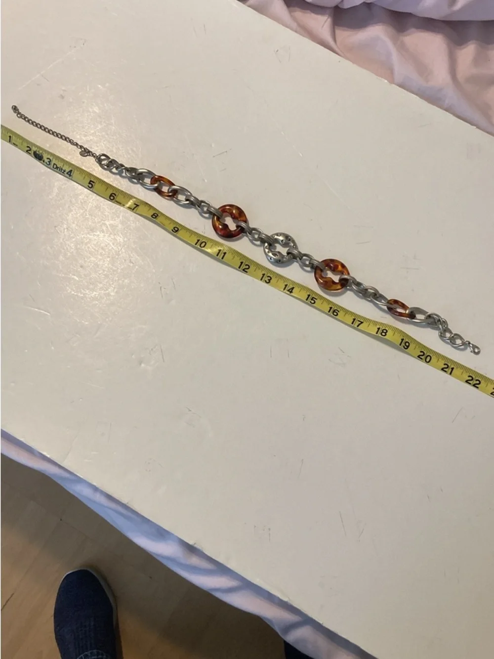 Chico's chunky tortoiseshell necklace with silvertone links